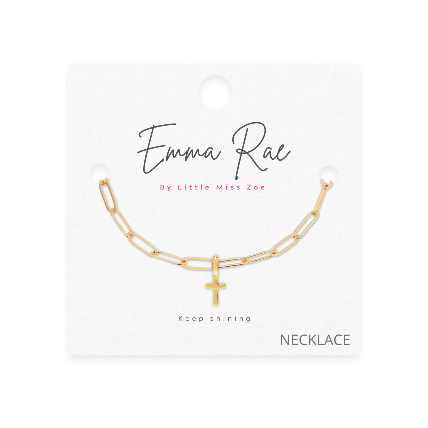 Cross Sparkle Charm Necklace - Set of 3