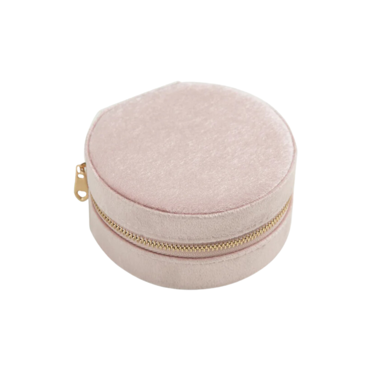 Pink Velvet Circle Jewelry Case - Set of 2