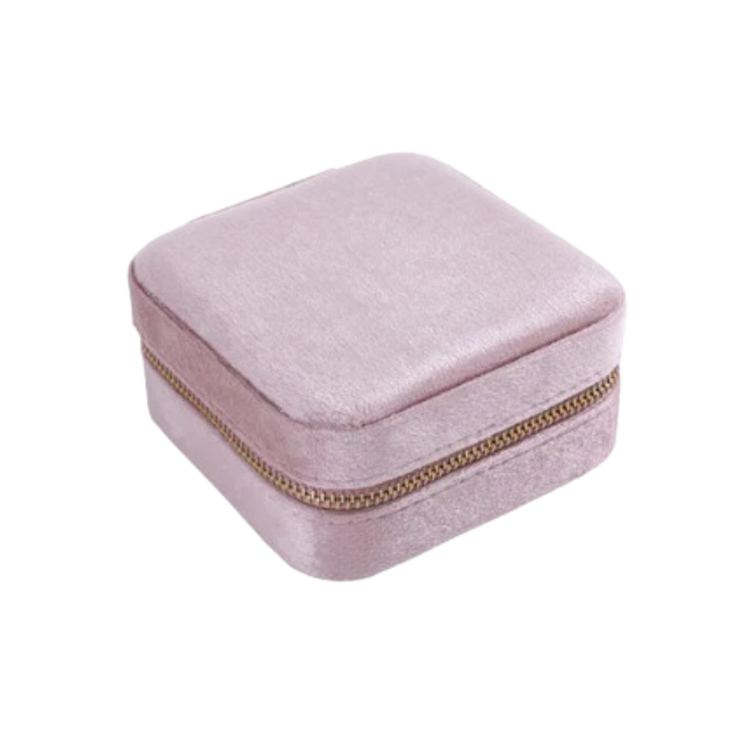 Pink Velvet Square Jewelry Case - Set of 2