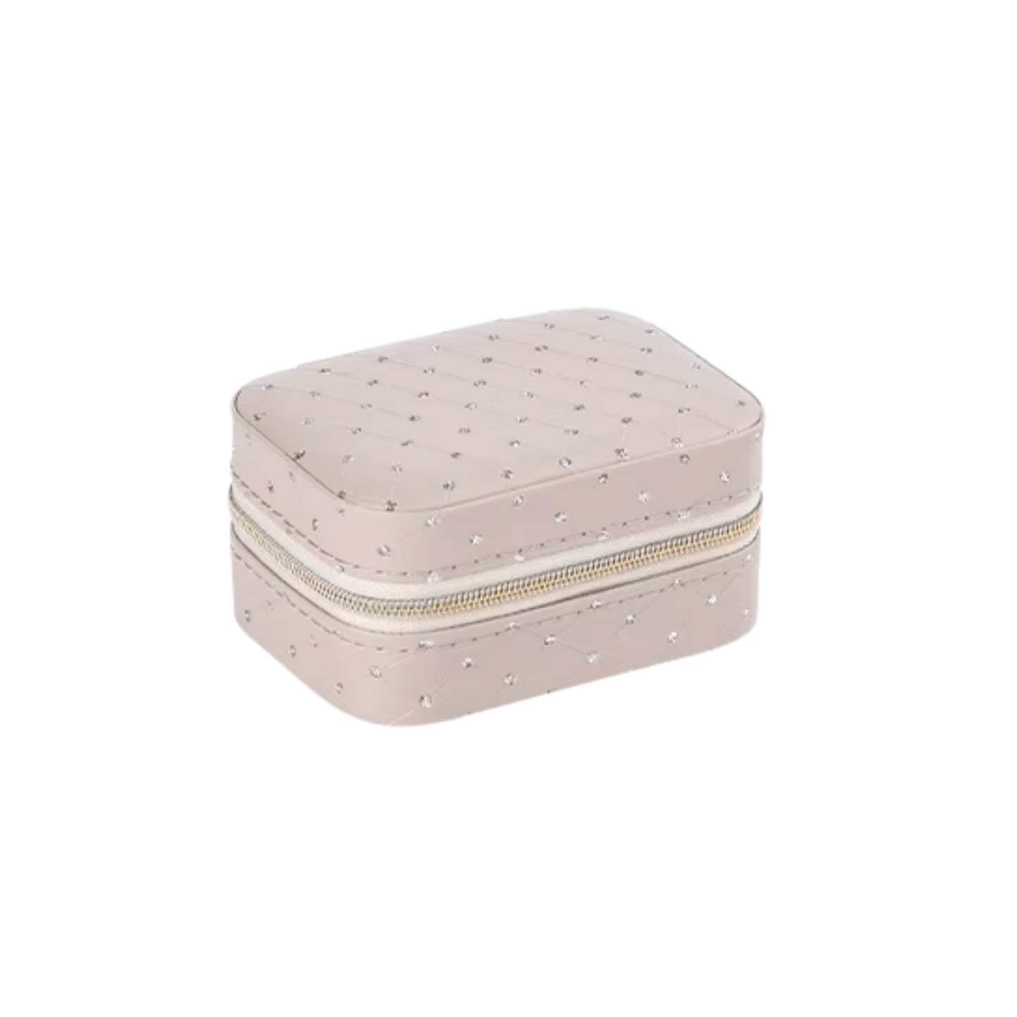 Tan Jeweled Jewelry Case - Set of 2