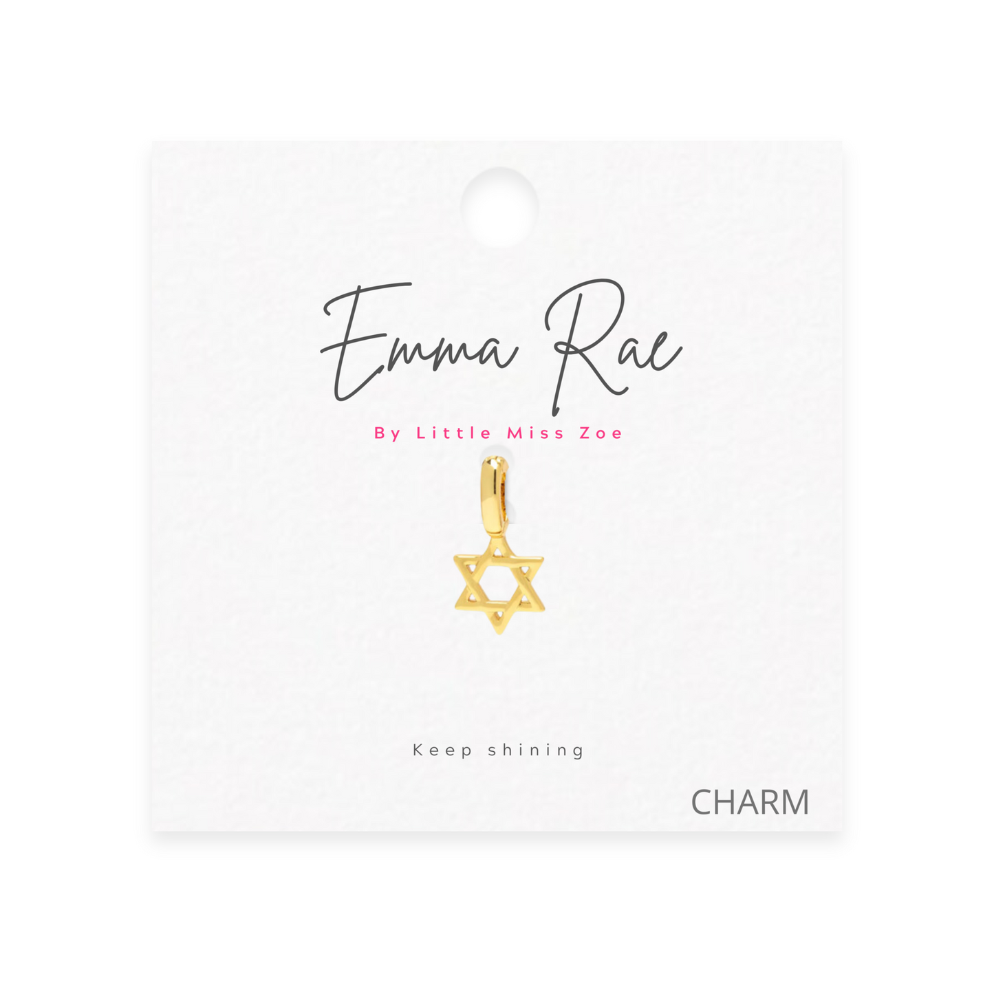 Star of David Sparkle Charm - Set of 3