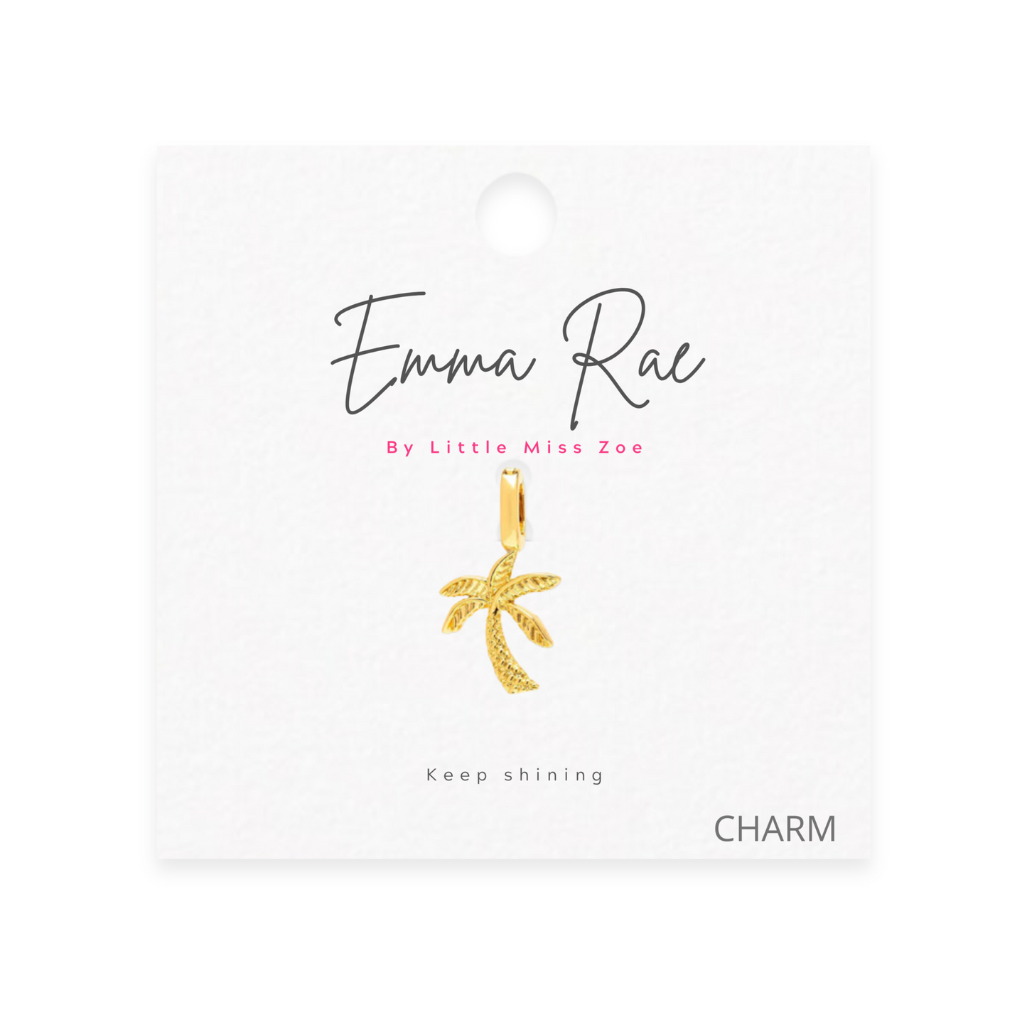 Palm Tree Sparkle Charm - Set of 3