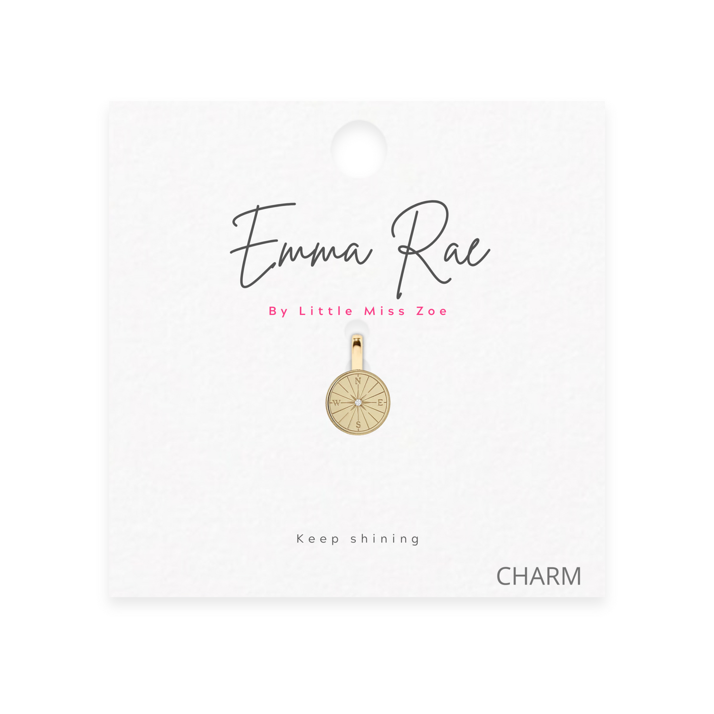 Compass Sparkle Charm - Set of 3