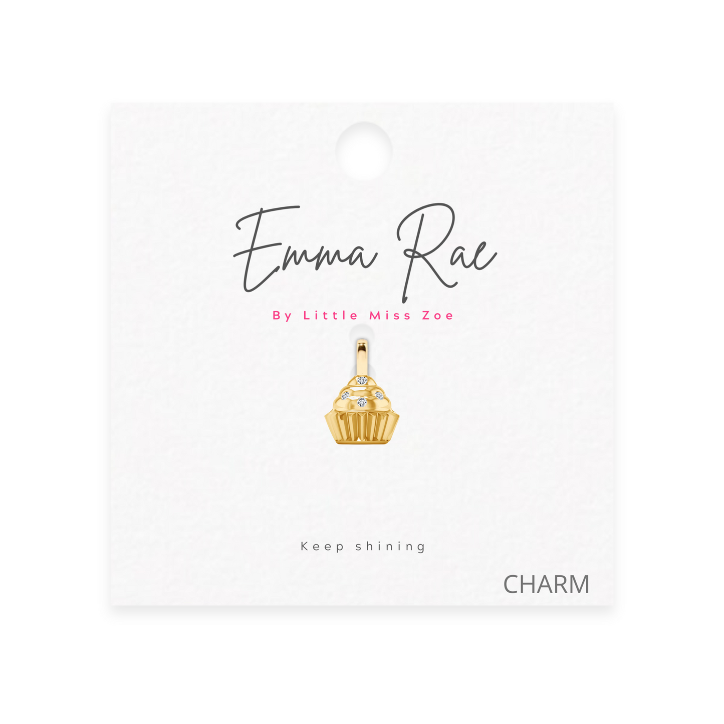 Cupcake Sparkle Charm - Set of 3