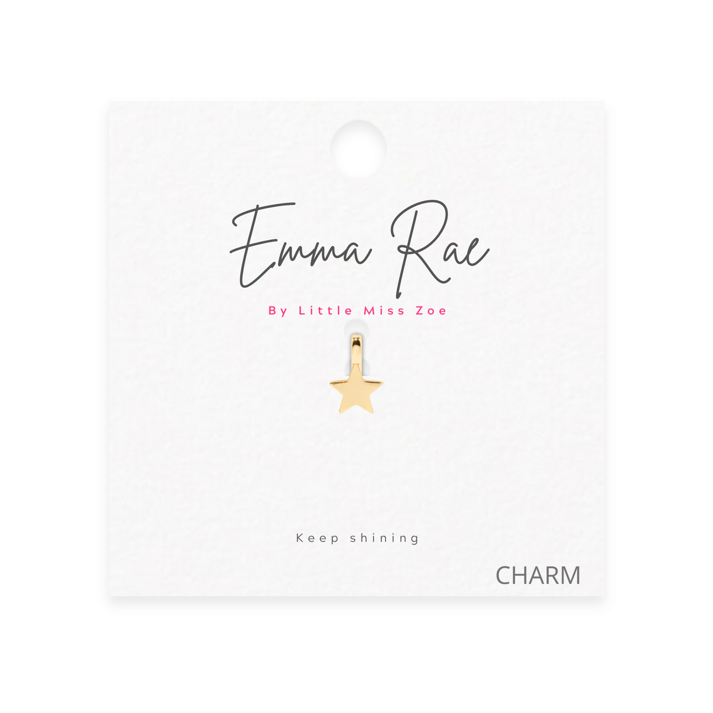Gold Star Sparkle Charm - Set of 3