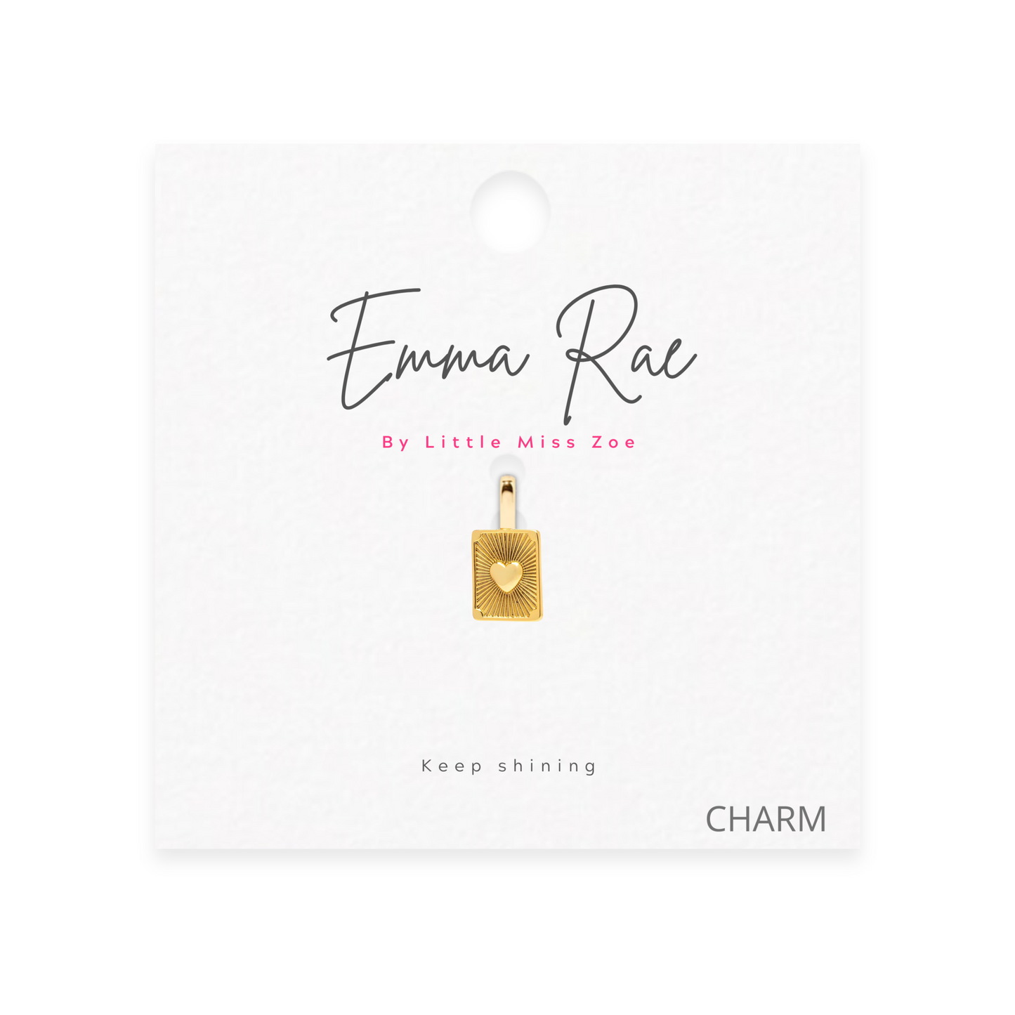 Carded Heart Sparkle Charm - Set of 3