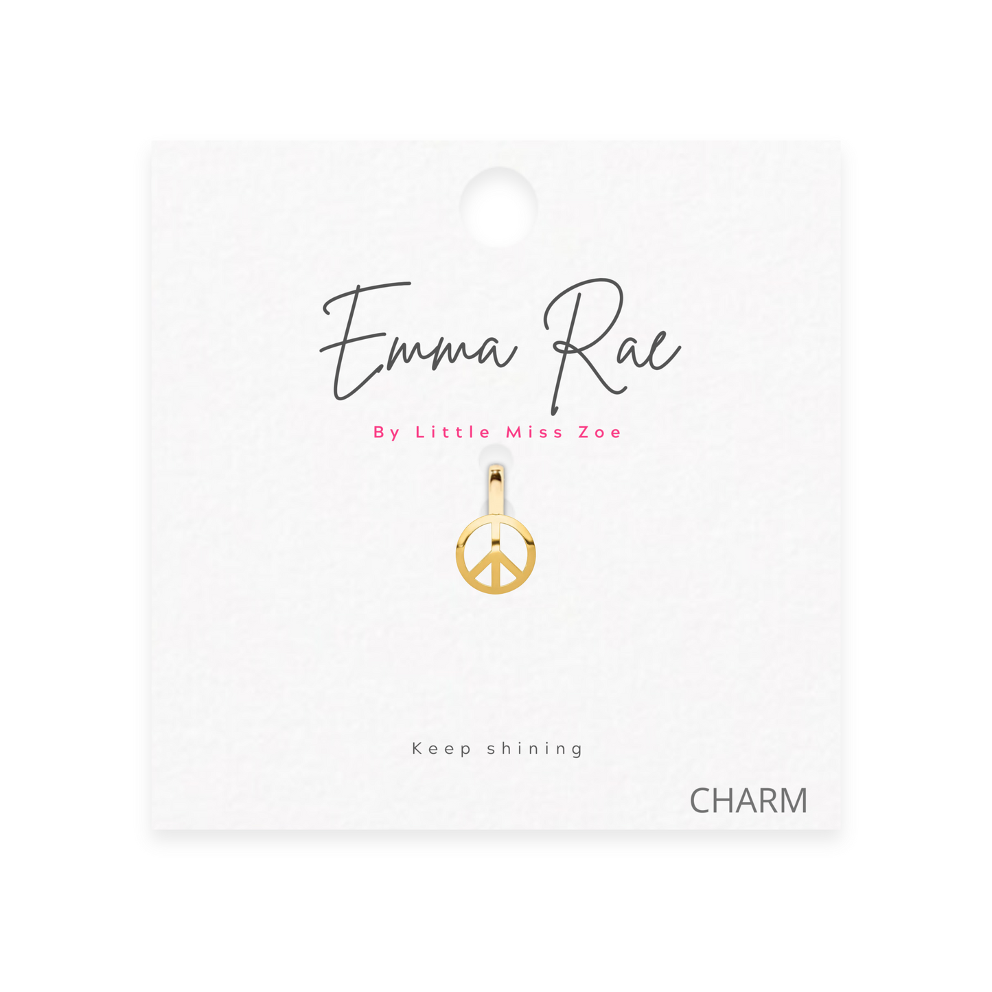 Peace Sign Sparkle Charm - Set of 3