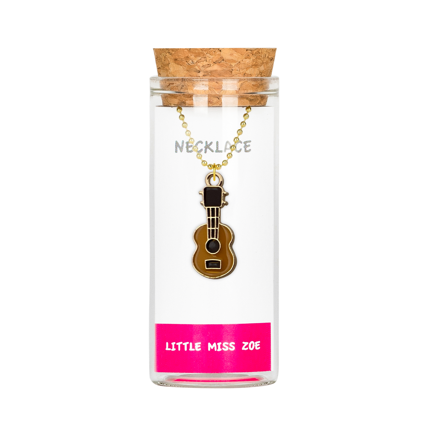 Guitar Charming Necklace in a Bottle - Set of 3
