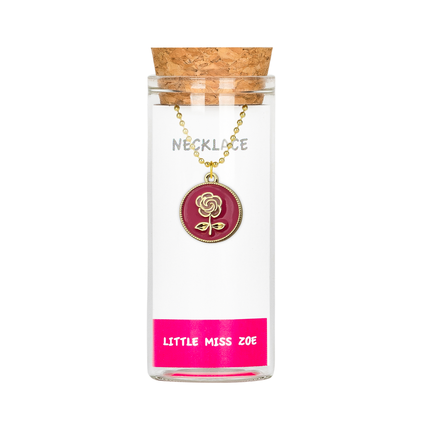 Rose Charming Necklace in a Bottle - Set of 3