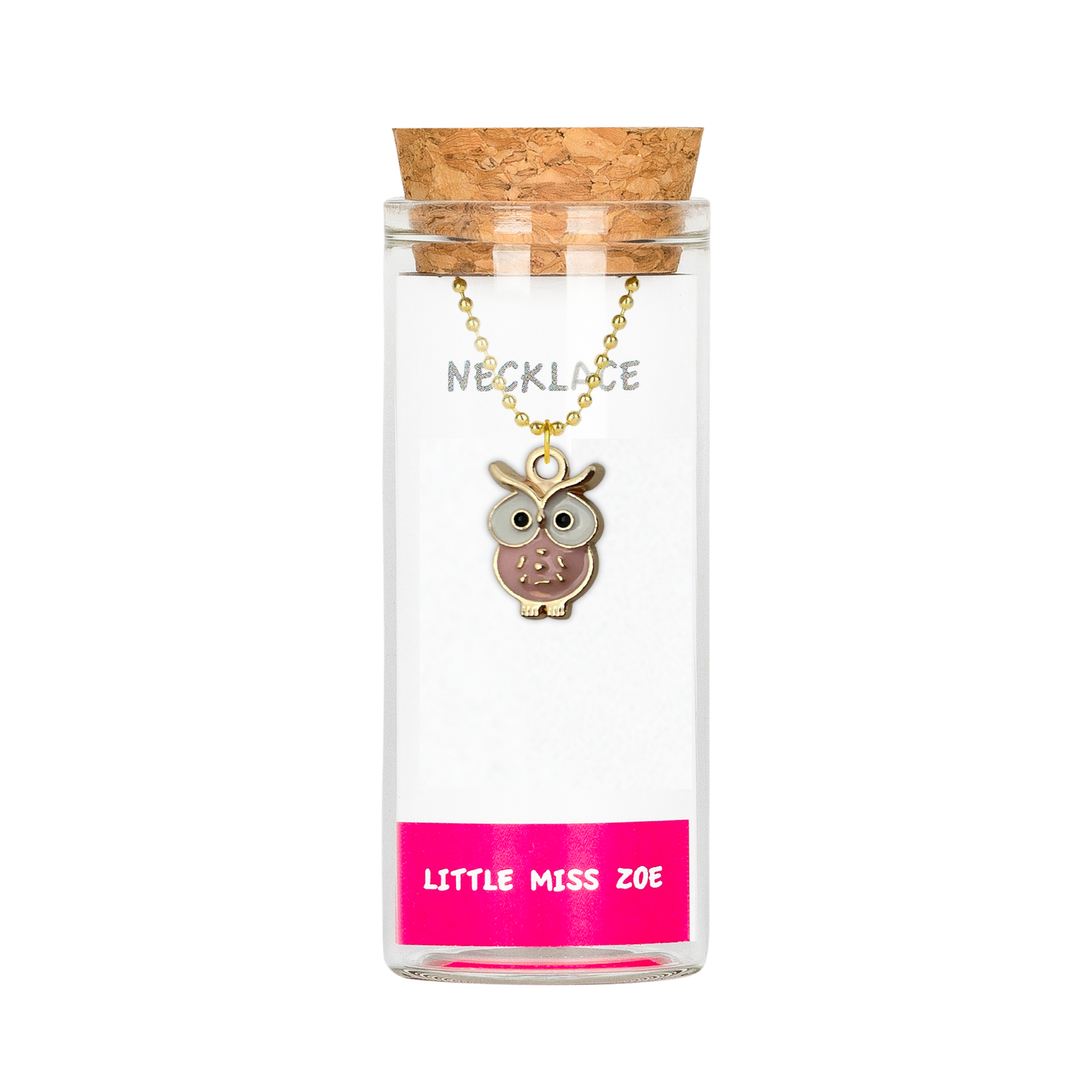 Owl Charming Necklace in a Bottle - Set of 3