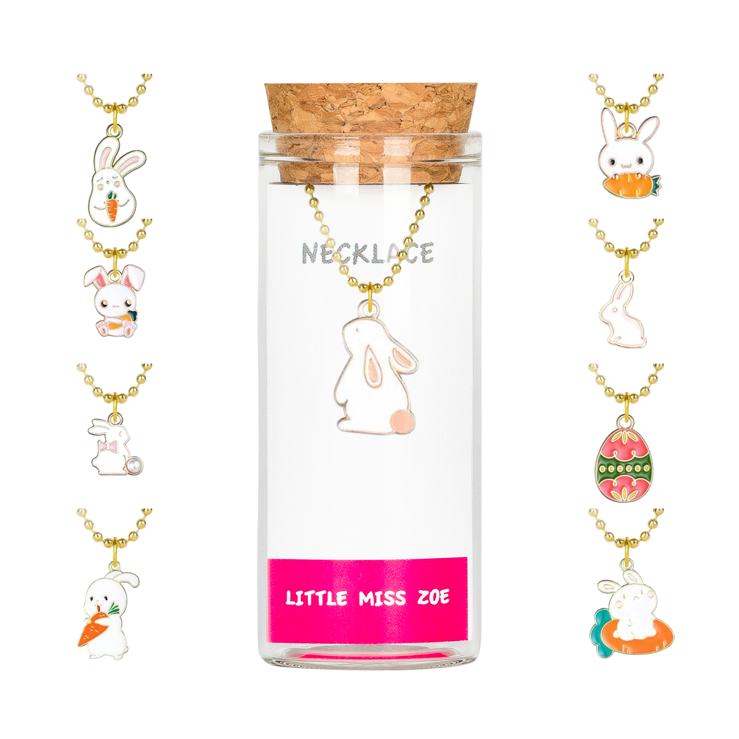 Easter Collection Charming Necklace in a Bottle - Set of 6