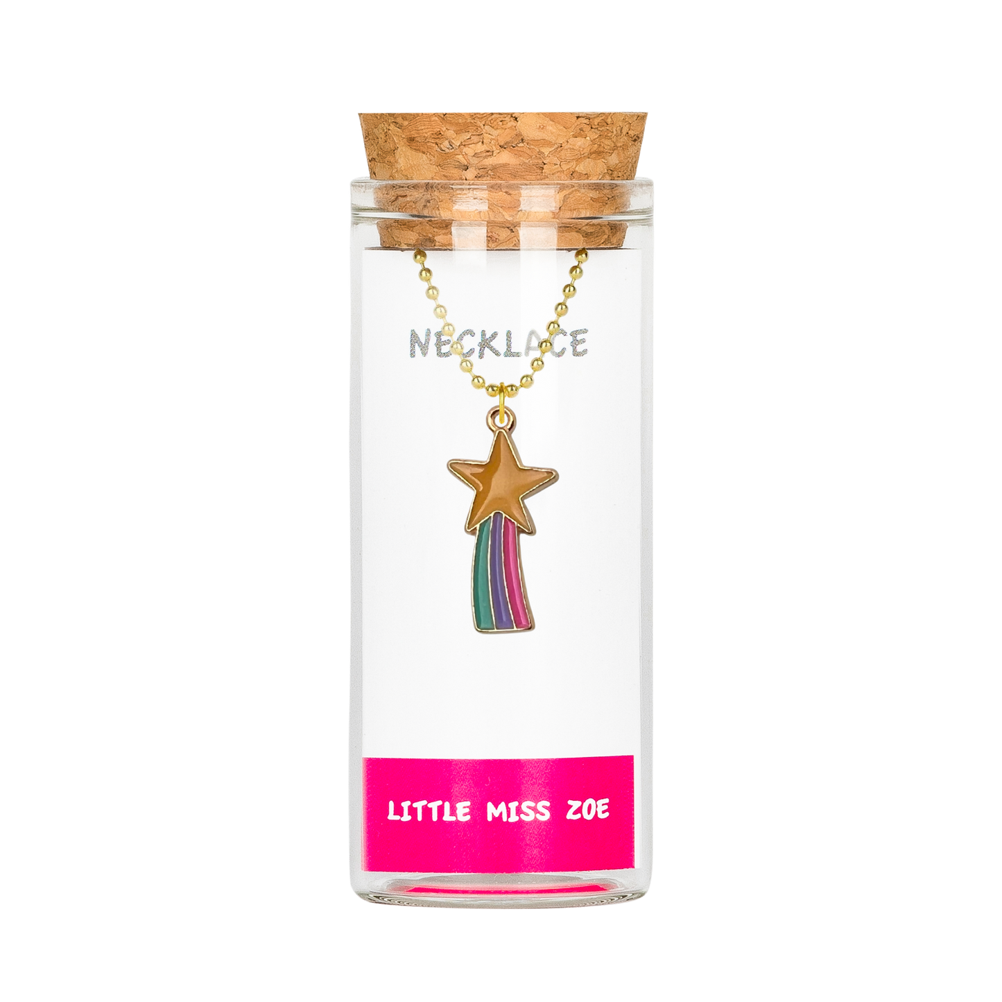 Shooting Star Charming Necklace in a Bottle - Set of 3