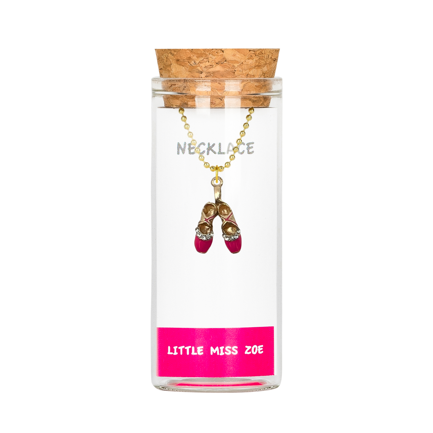 Ballerina Slipper Charming Necklace in a Bottle - Set of 3