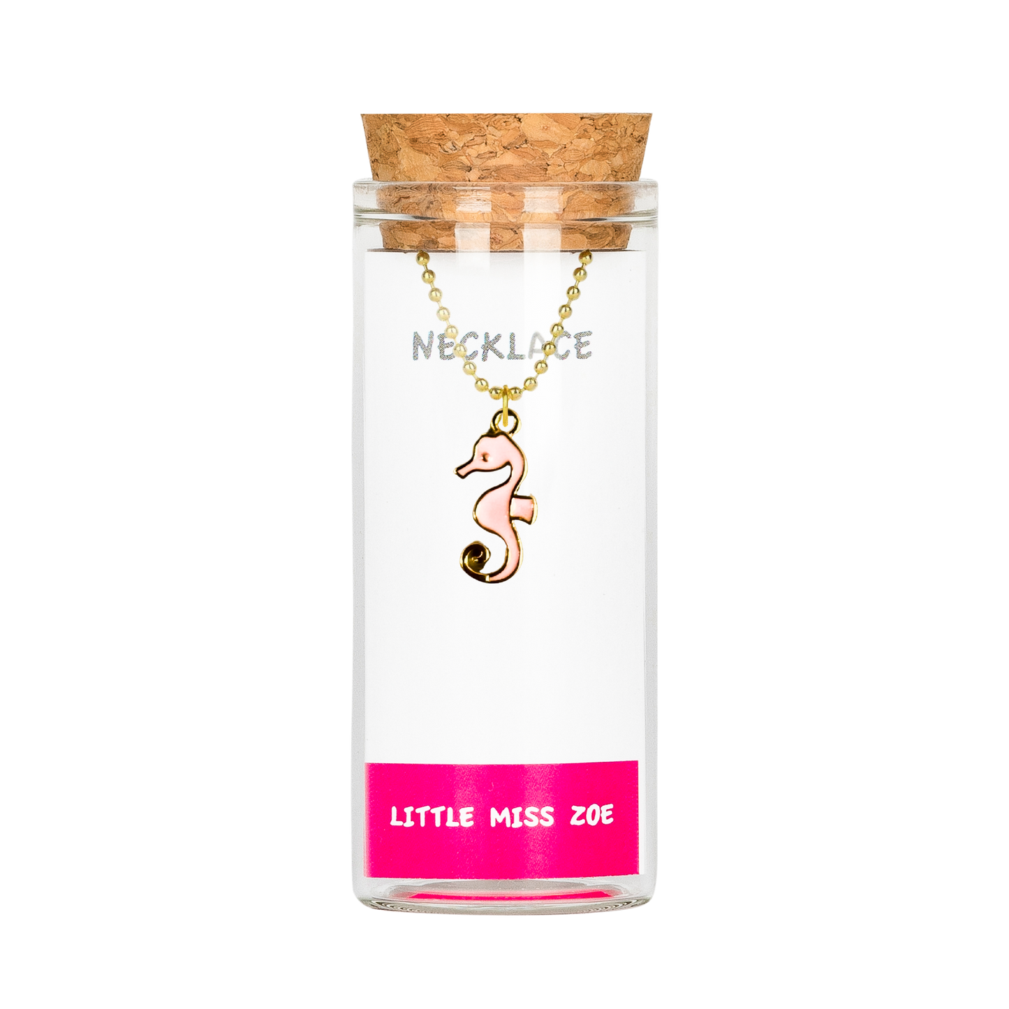 Seahorse Charming Necklace in a Bottle - Set of 3