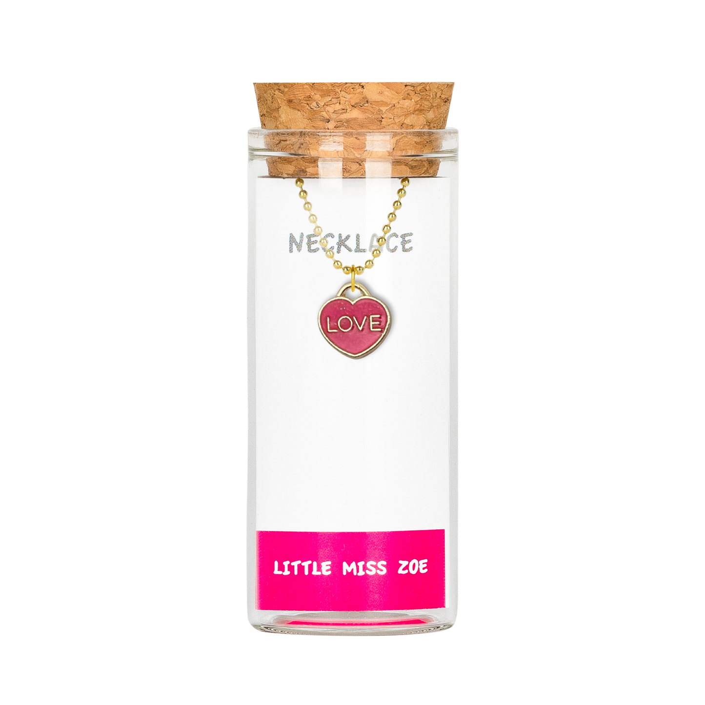Love Charming Necklace in a Bottle - Set of 3