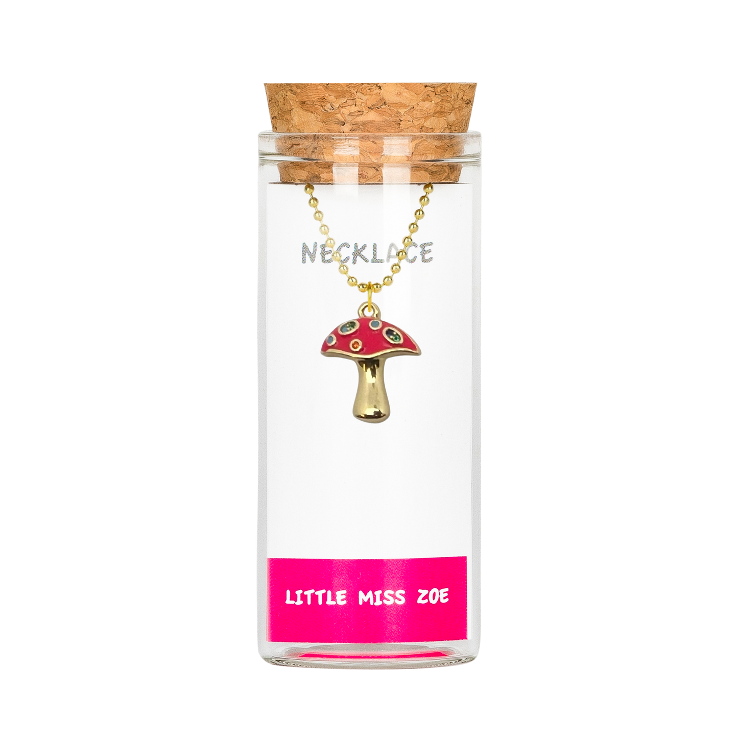 Mushroom Charming Necklace in a Bottle - Set of 3