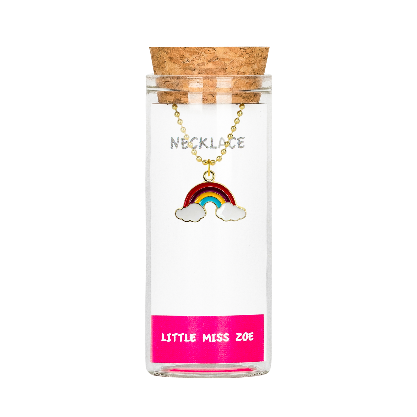 Small Rainbow Charming Necklace in a Bottle - Set of 3
