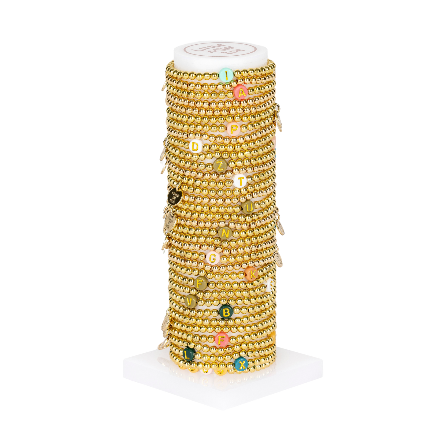 Dainty Gold Initial Tower - Set of 25 Bracelets