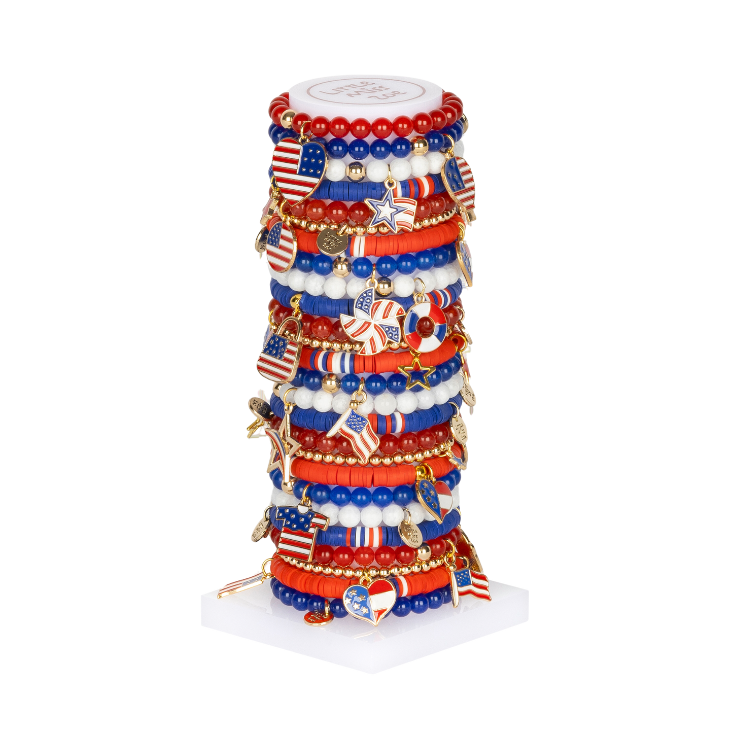 Patriotic Bracelet Tower - Set of 25 Bracelets