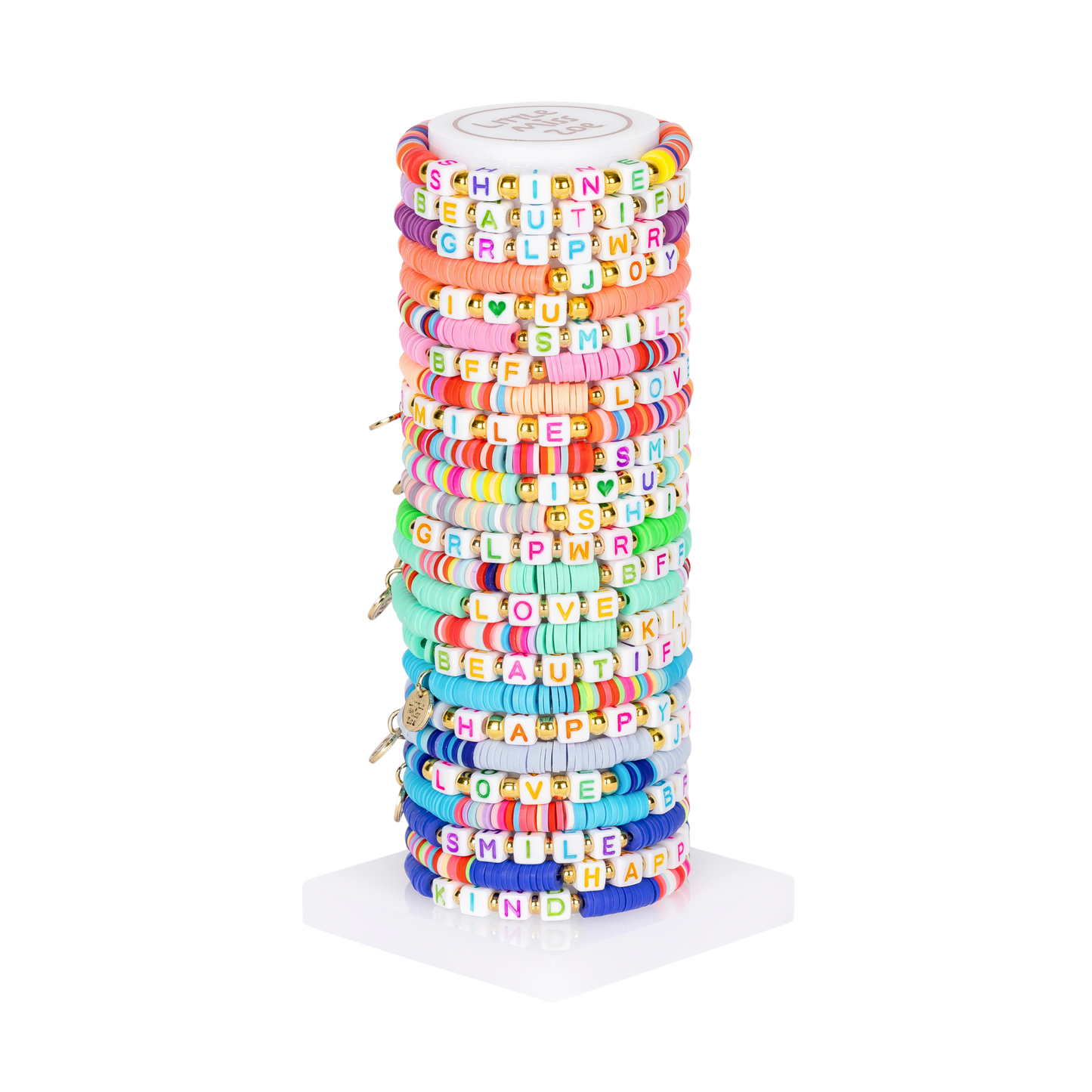 Vinyl Record Word Tower - Set of 25 Bracelets