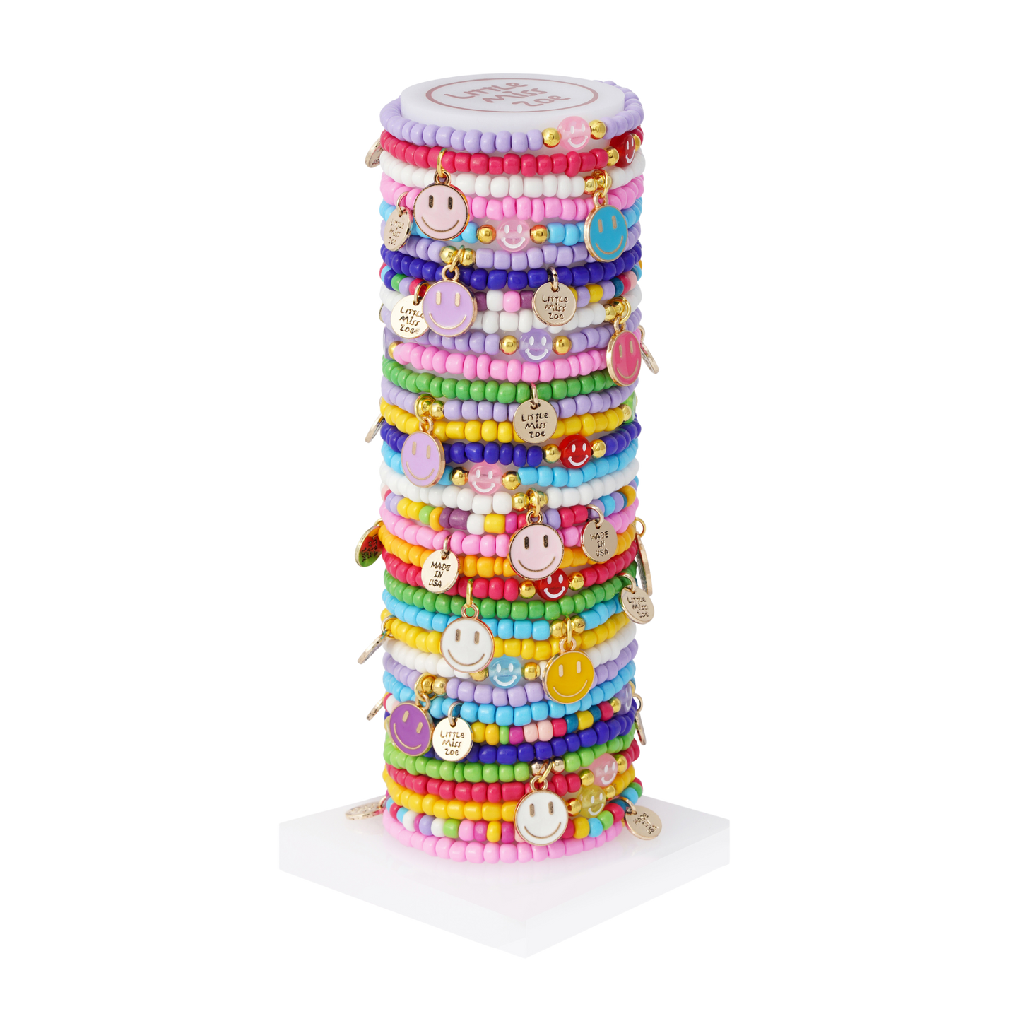 Smiley Seed Bead - Set of 25 Bracelets