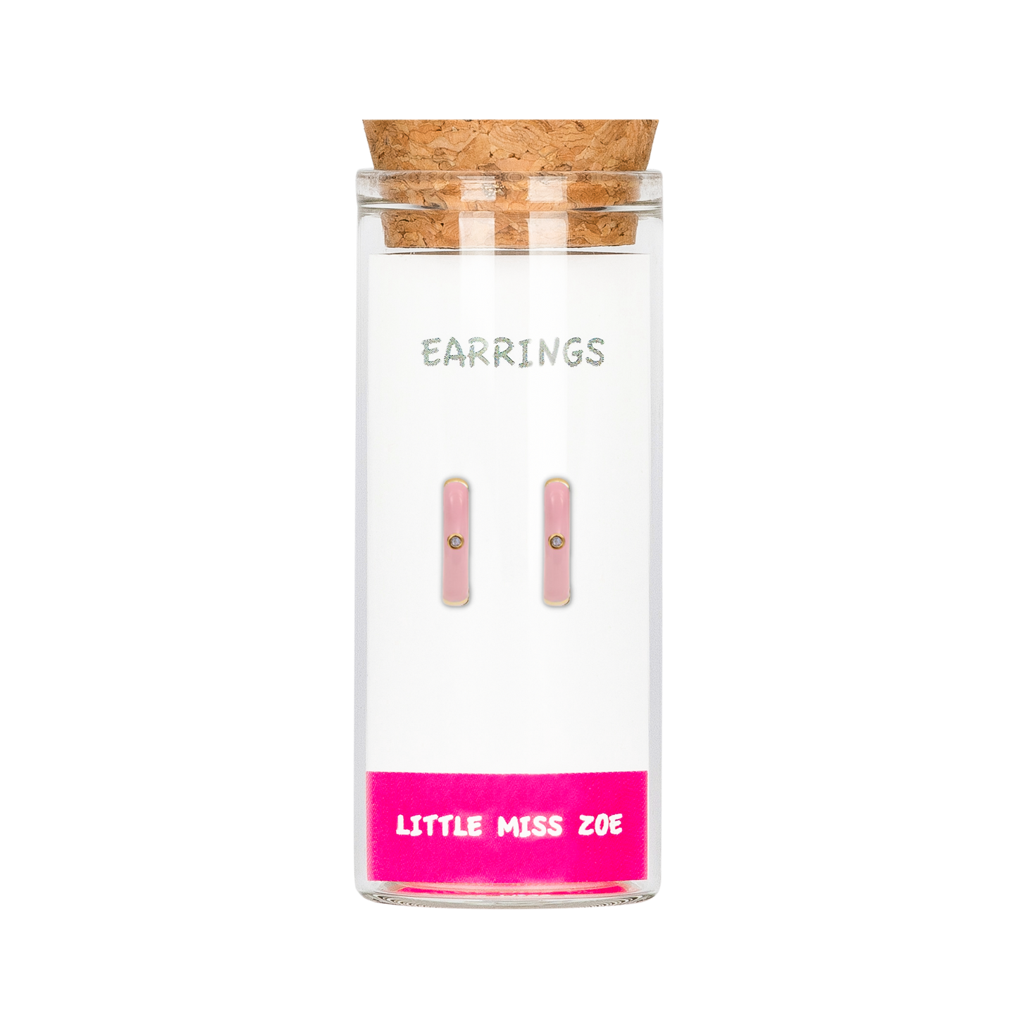 Pink Hoop Earrings in a Bottle - Set of 3