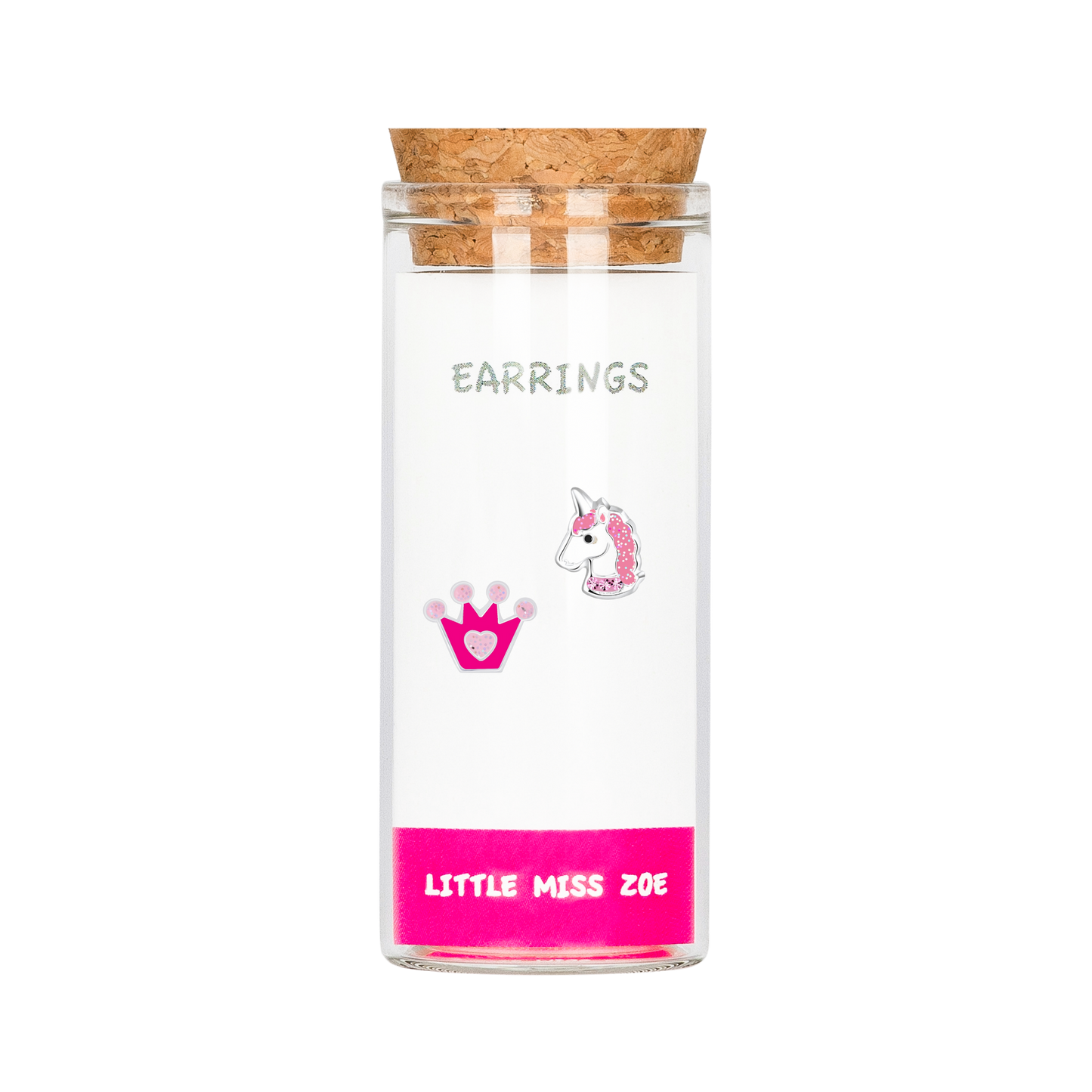 Crown/Unicorn Stud Earrings in a Bottle - Set of 3