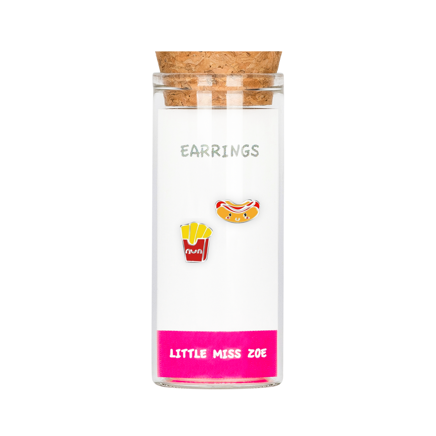 Fries/Hot Dog Stud Earrings in a Bottle - Set of 3