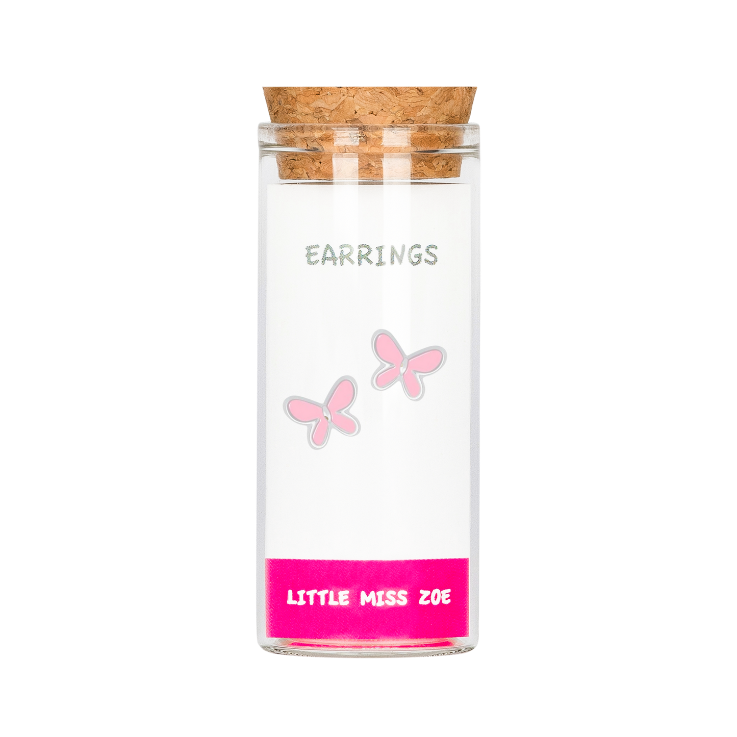 Pink Butterfly Stud Earrings in a Bottle - Set of 3