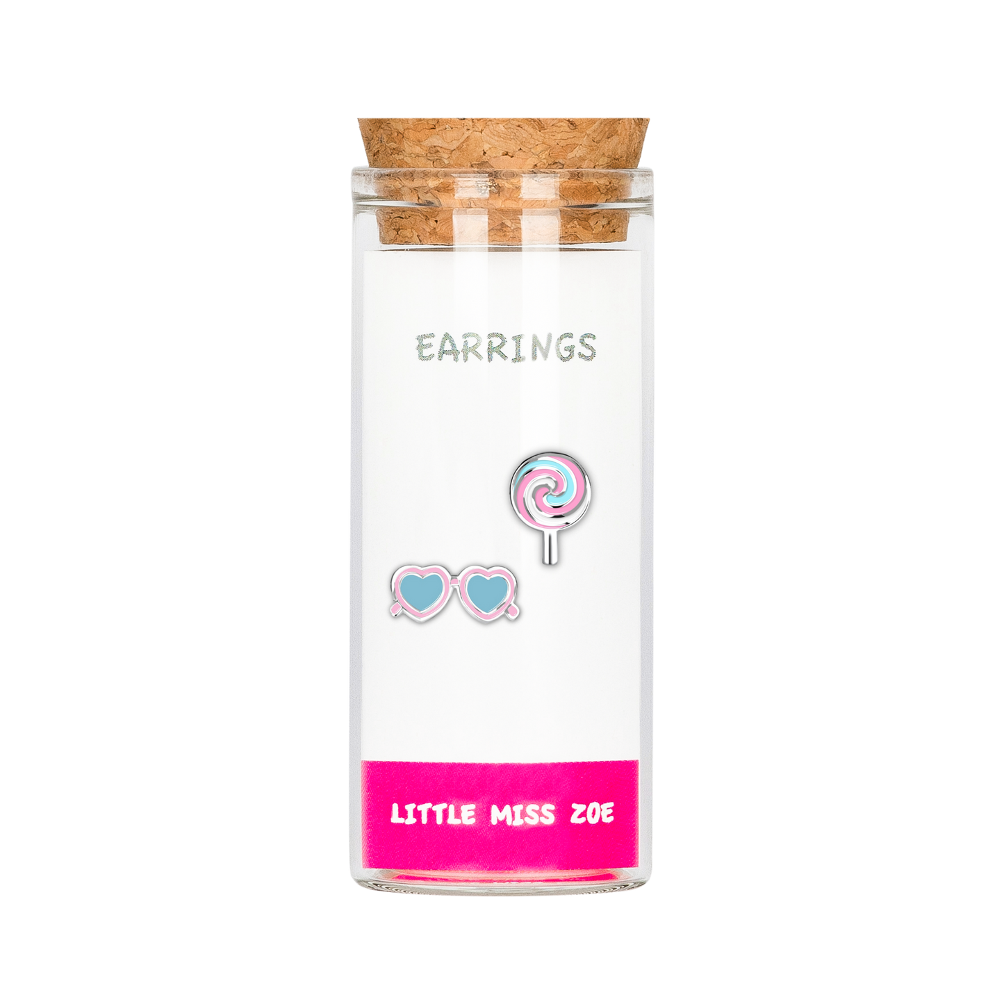 Sunglasses/Lollipop Stud Earrings in a Bottle - Set of 3