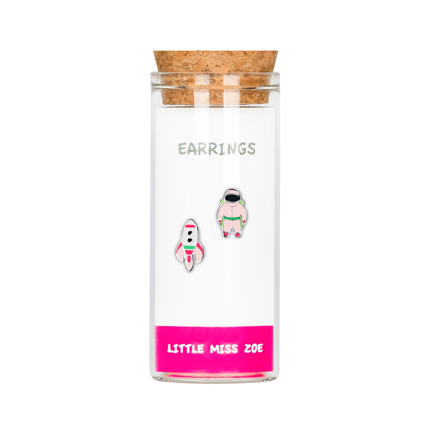 Rocket/Astronaut Stud Earrings in a Bottle - Set of 3