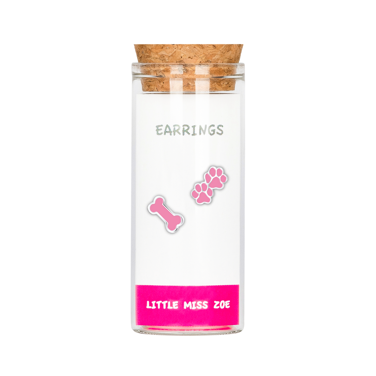Paw/Bone Stud Earrings in a Bottle - Set of 3