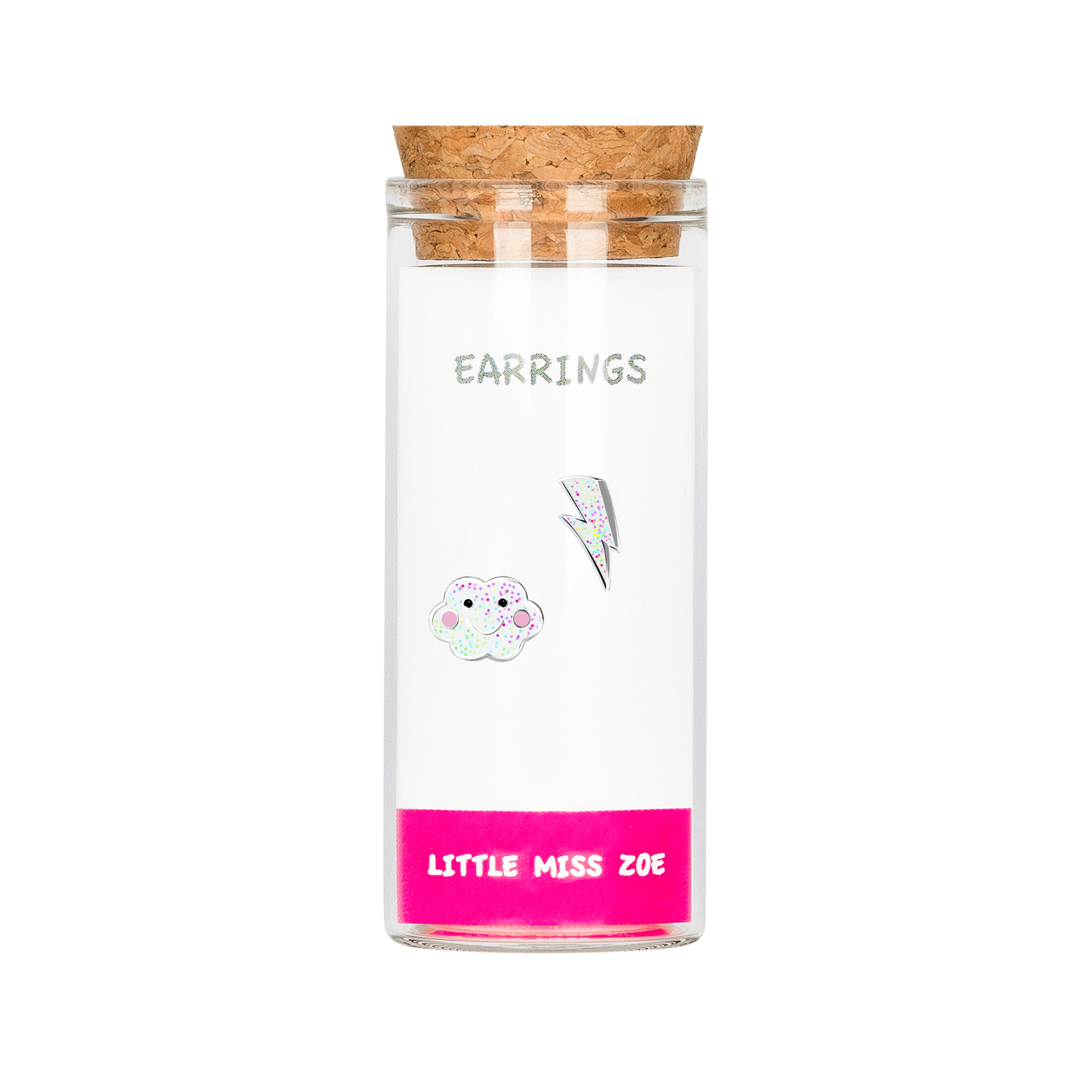 Cloud/Bolt Stud Earrings in a Bottle - Set of 3