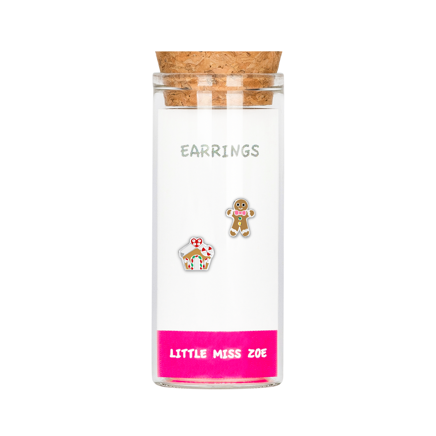 Gingerbread Stud Earrings in a Bottle - Set of 3
