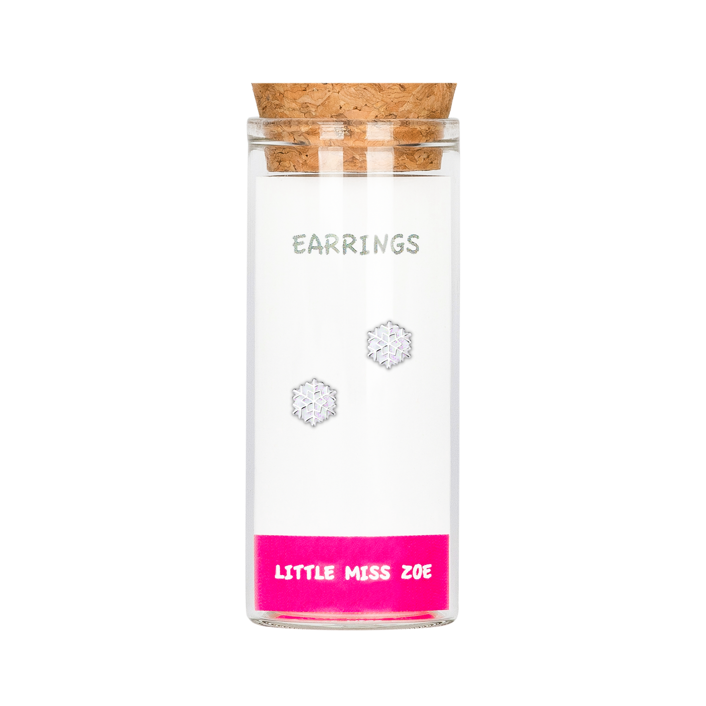 Snowflake Stud Earrings in a Bottle - Set of 3