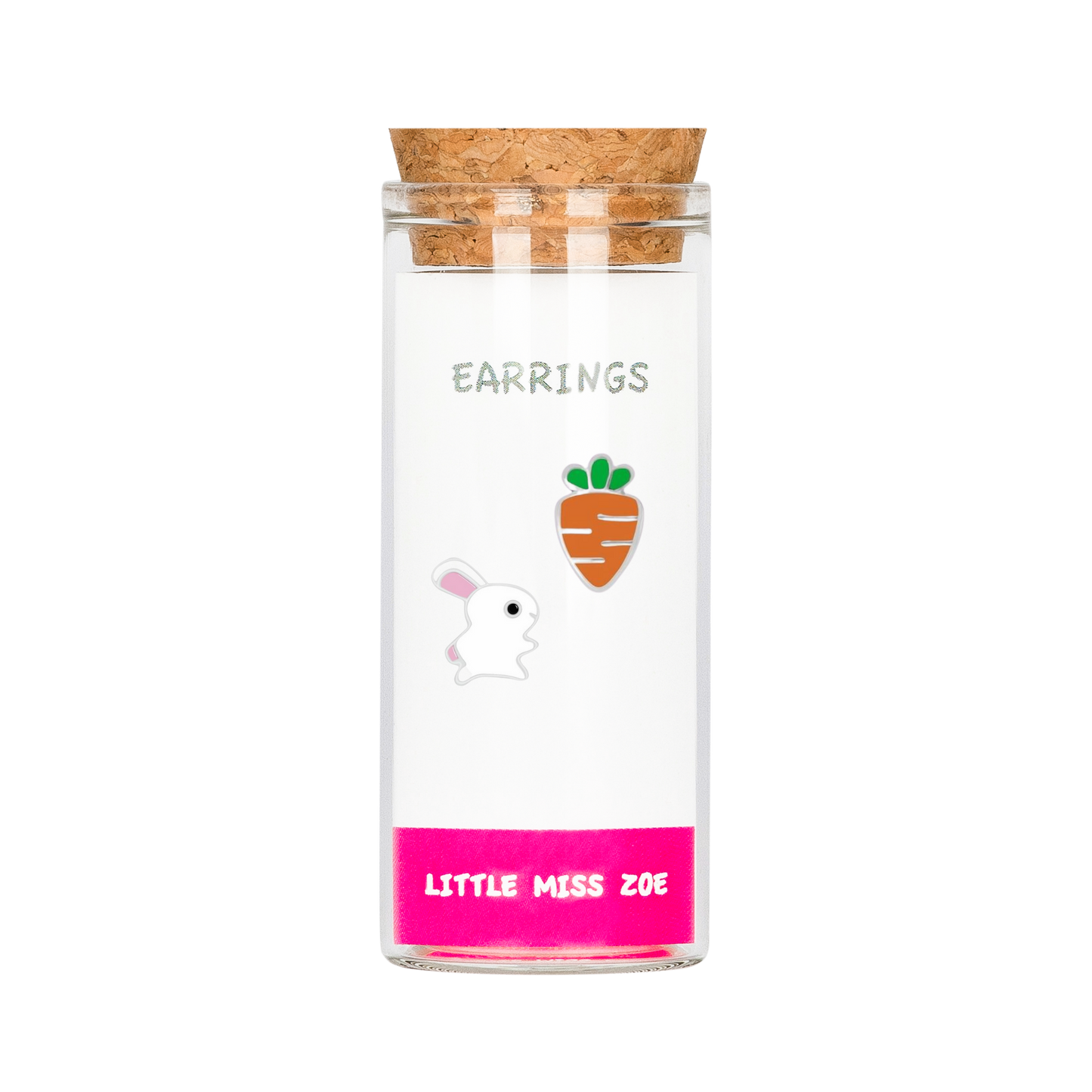 Bunny/Carrot Stud Earrings in a Bottle - Set of 3