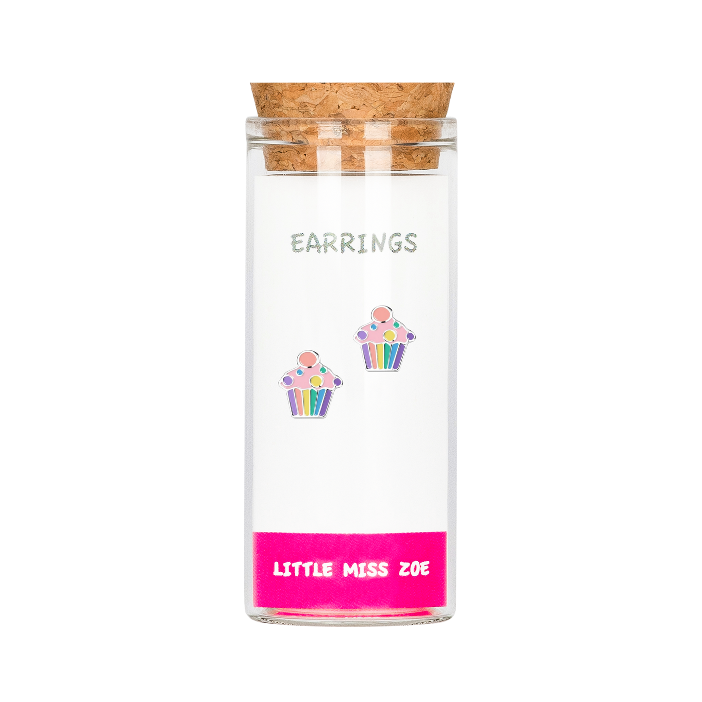 Cupcake Stud Earrings in a Bottle - Set of 3