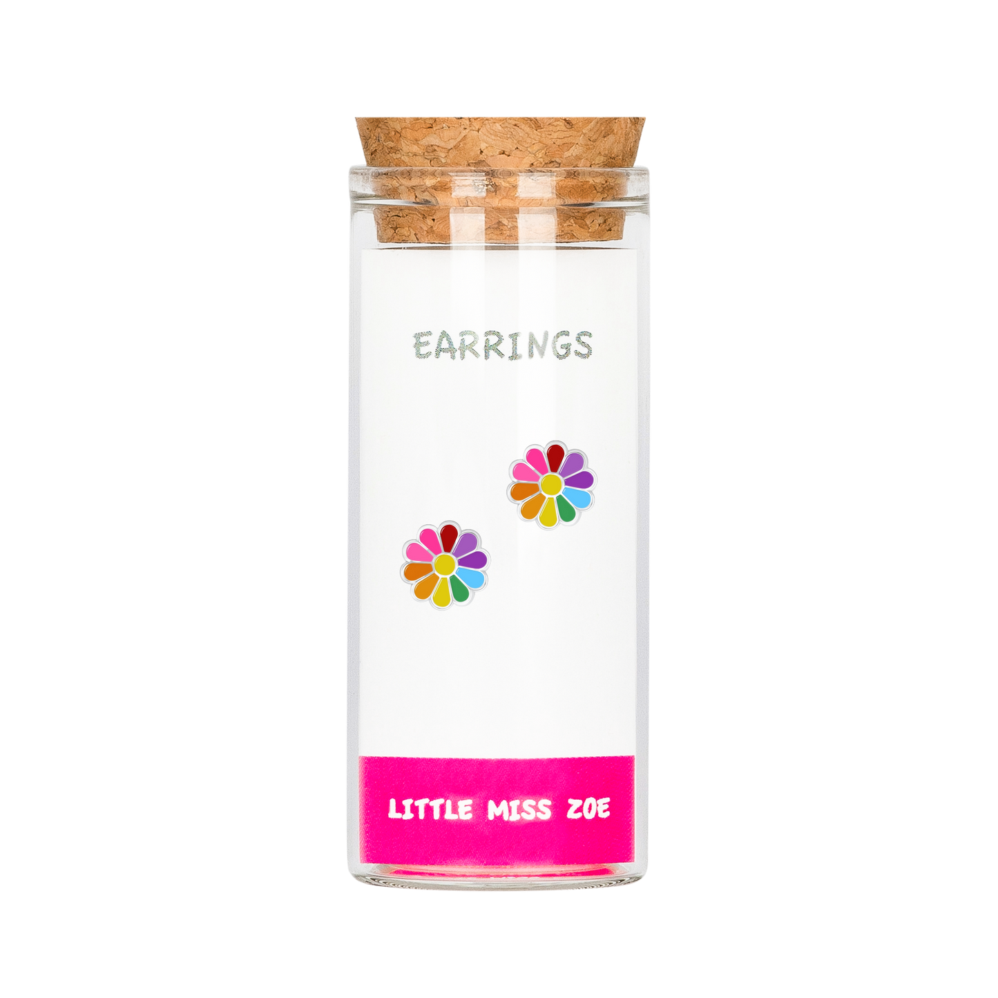 Colorful Flower Stud Earrings in a Bottle - Set of 3