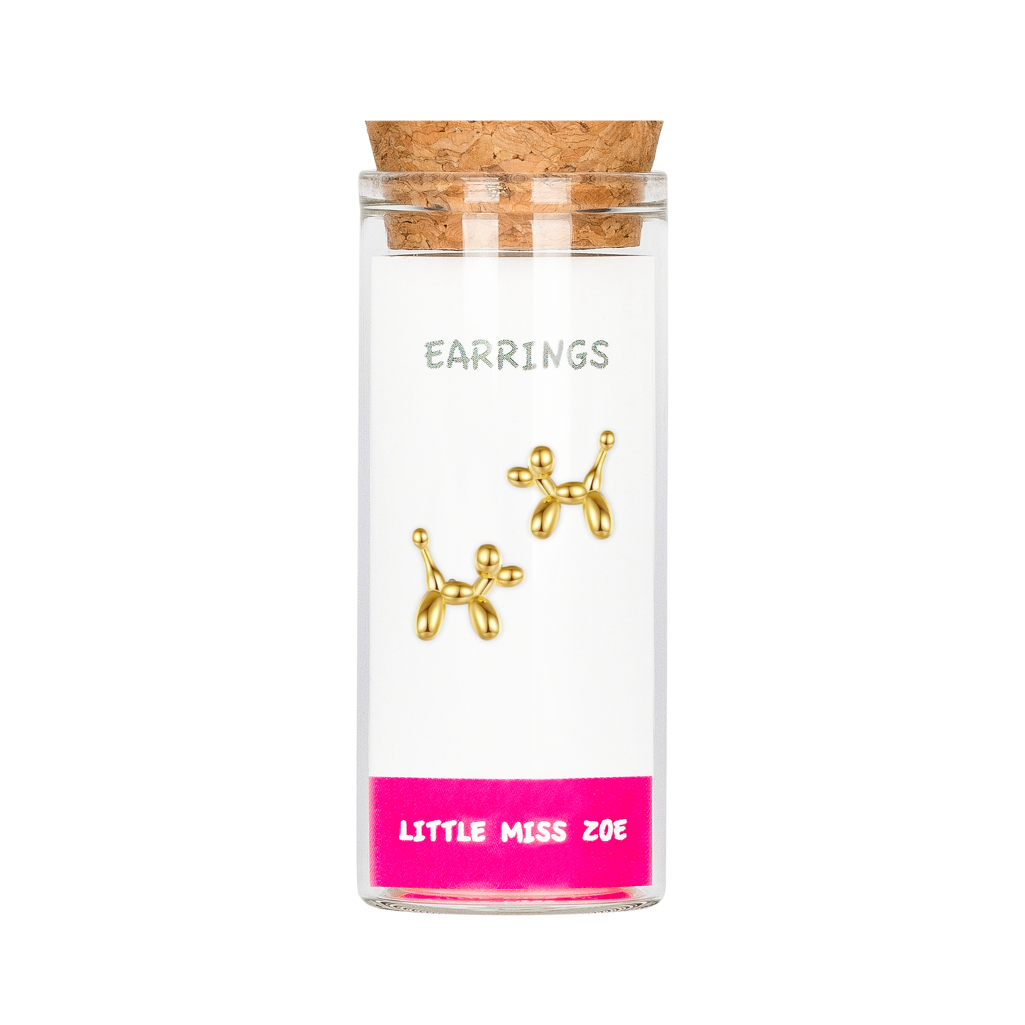 Balloon Dog Stud Earrings in a Bottle - Set of 3