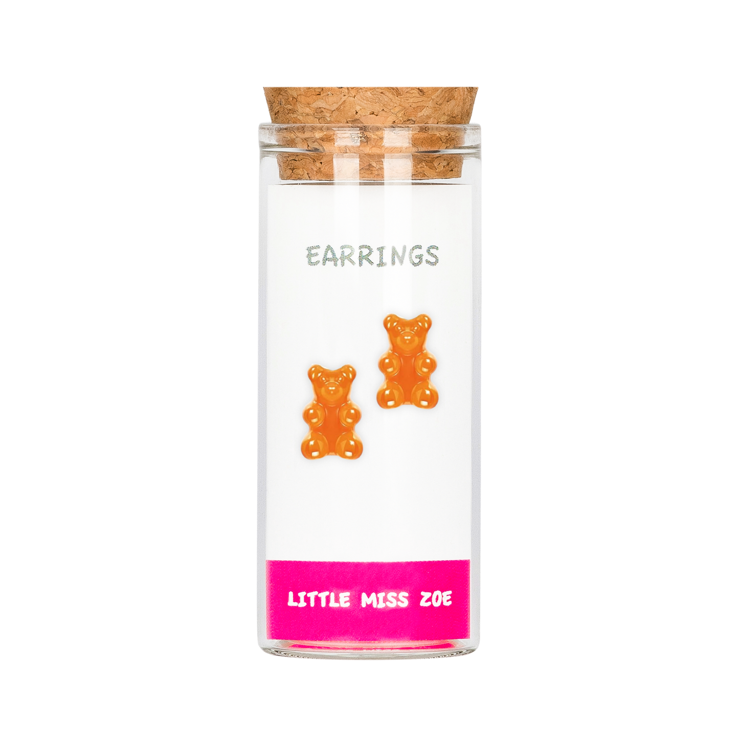Yummy Bear Orange Stud Earrings in a Bottle - Set of 3