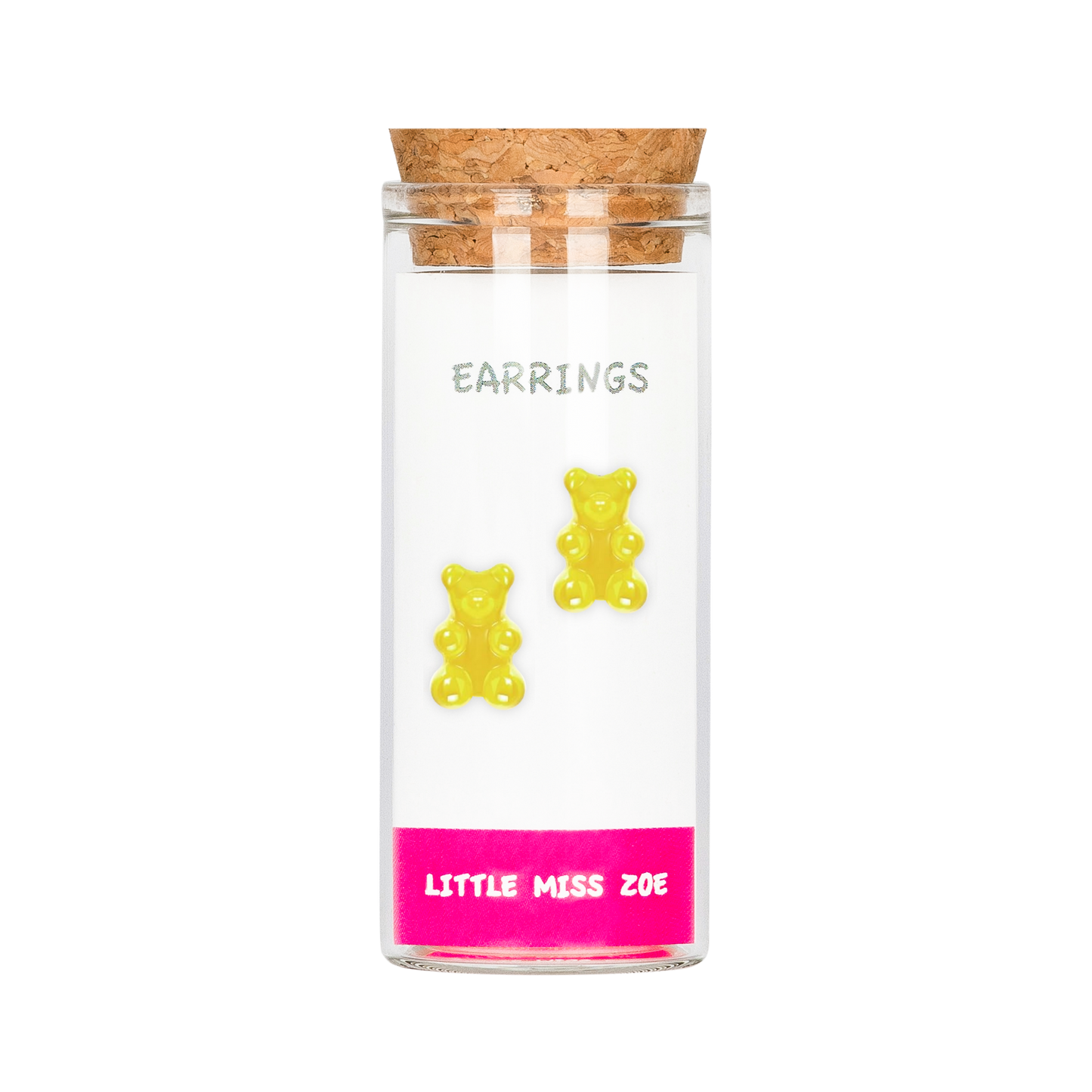 Yummy Bear Yellow Stud Earrings in a Bottle - Set of 3
