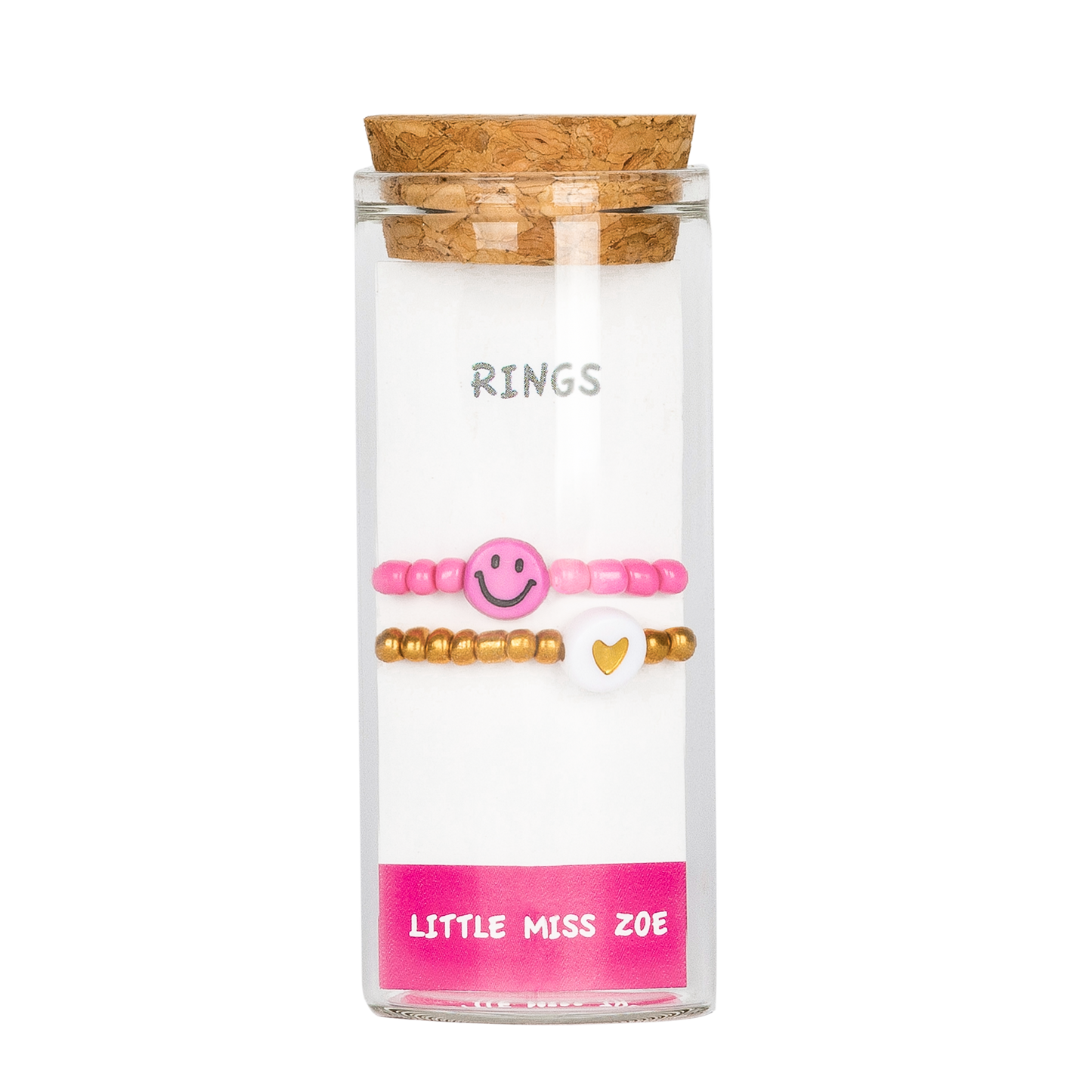 Pink smiley rings - Set of 3