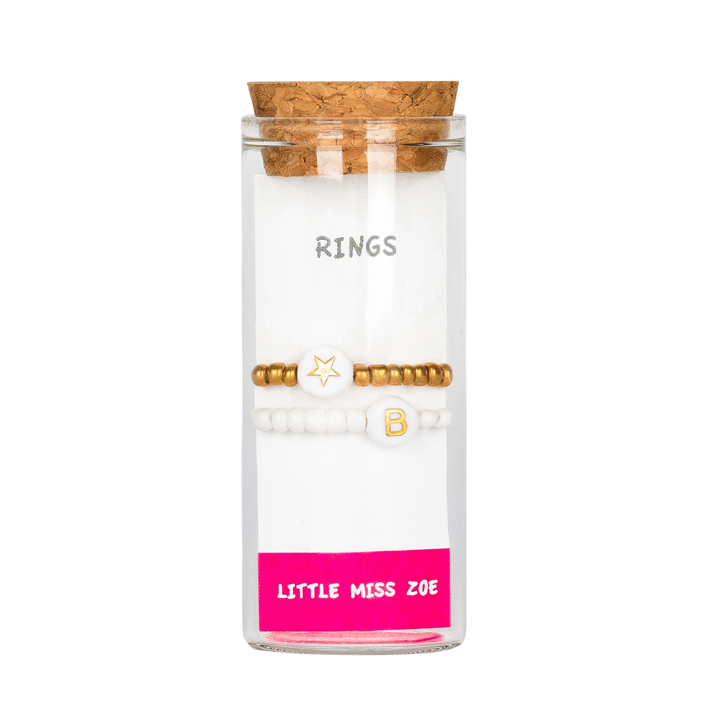 White Initial Ring - Set of 3 Individual letters