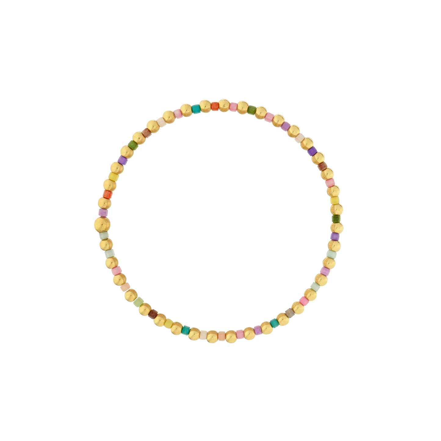 14k Gold Filled 3mm Rainbow Beaded Bracelet