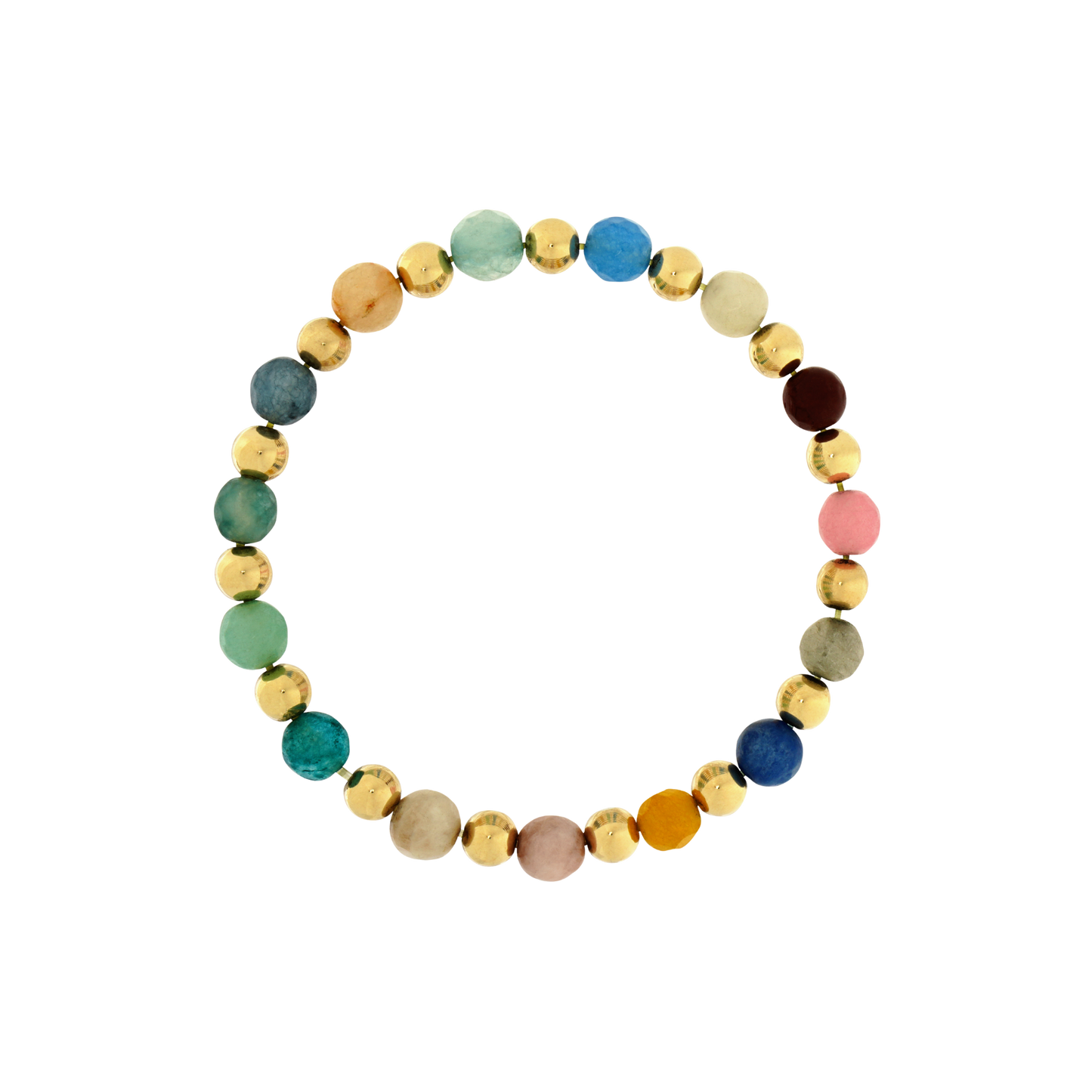 14k Gold Filled 5mm Rainbow Beaded Bracelet