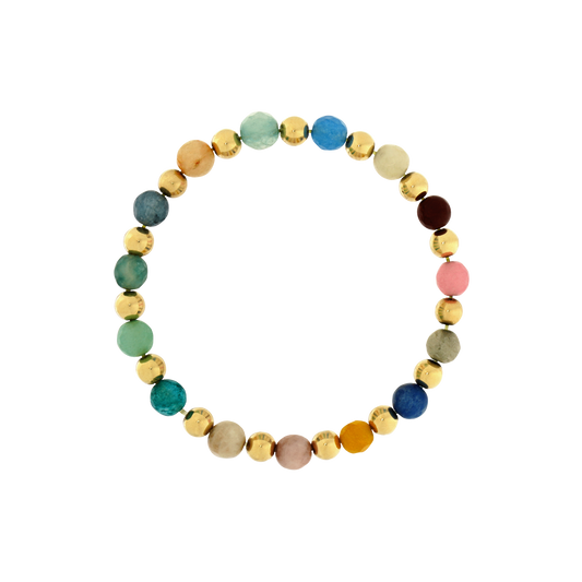 14k Gold Filled 5mm Rainbow Beaded Bracelet