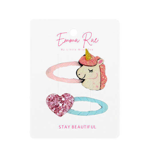 Mix and Match Heart Hair Clip - Set of 6