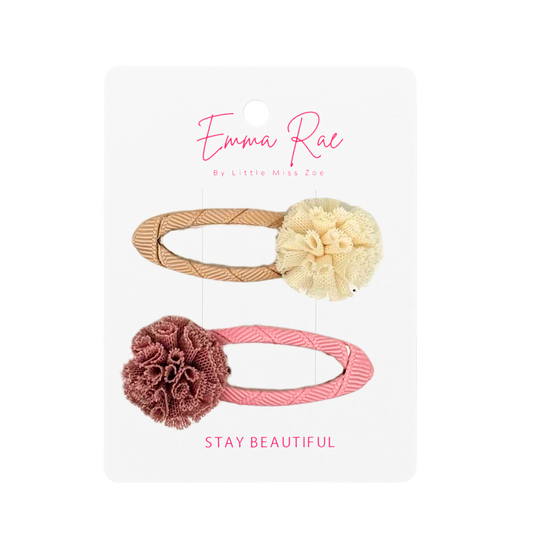 Mix and Match Pom Pom Hair Clip - Set of 6