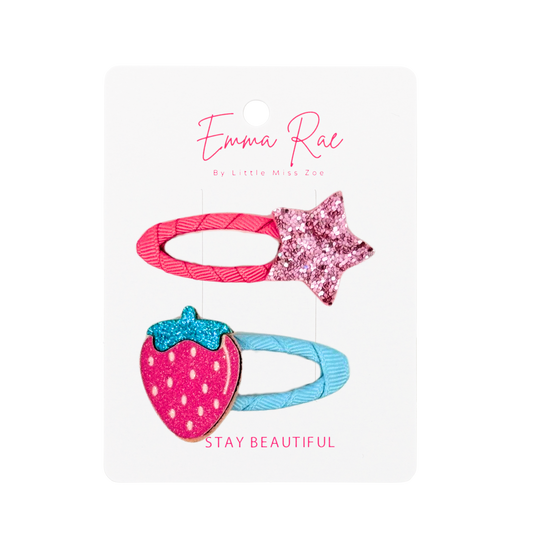 Mix and Match Strawberry Hair Clip - Set of 6