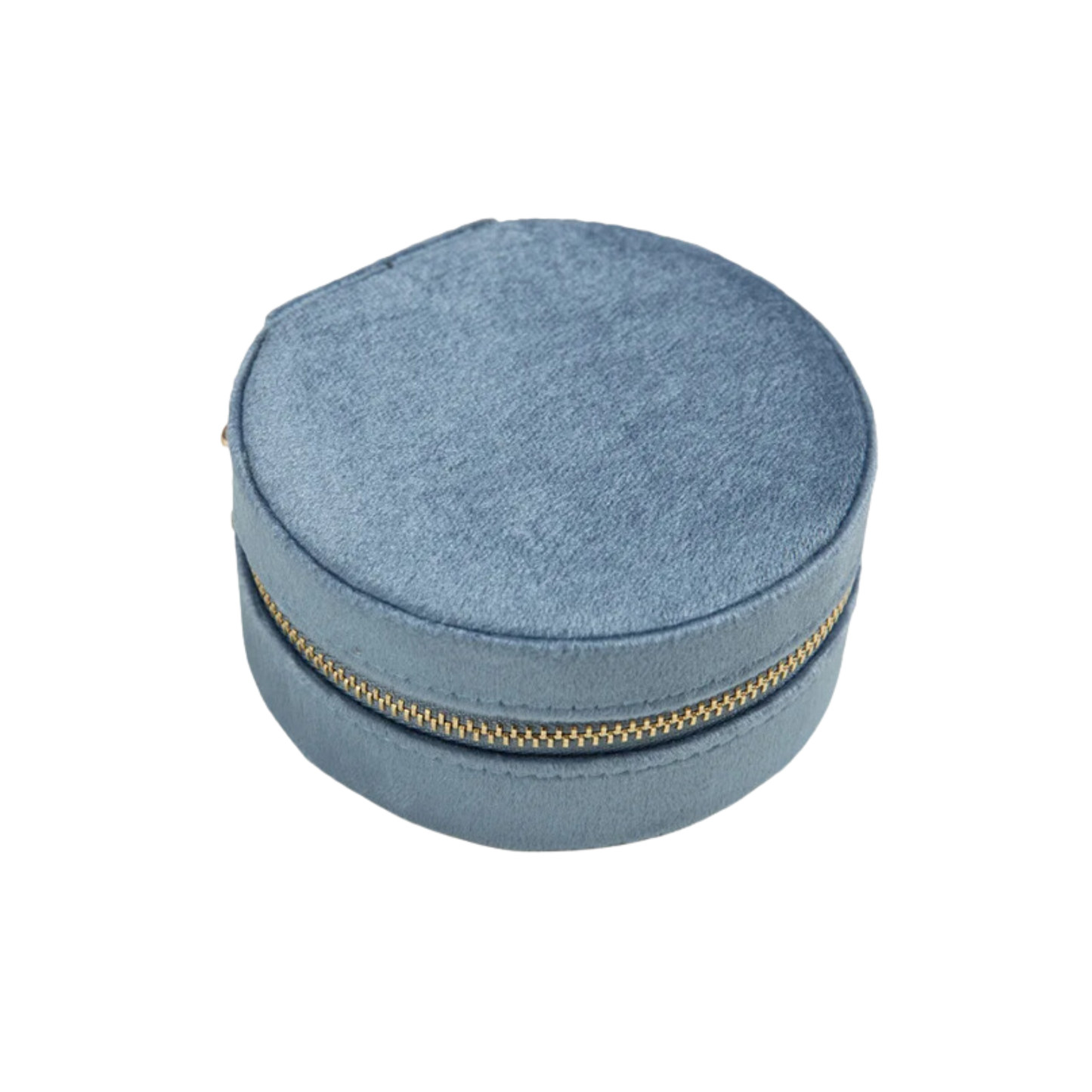 Blue Velvet Circle Jewelry Case - Set of 2
